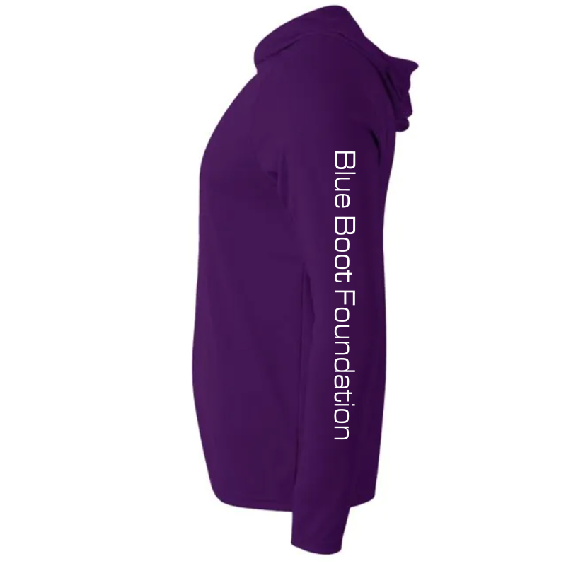Youth Purple Long Sleeve Hoodie Dri-Fit Shirt